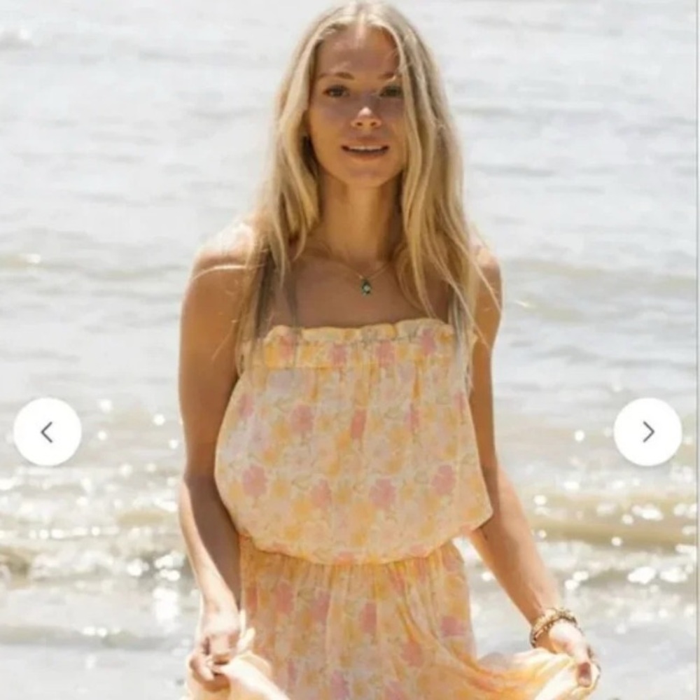 Jackson Rowe Floral Ruffle Top in Pink and Yellow